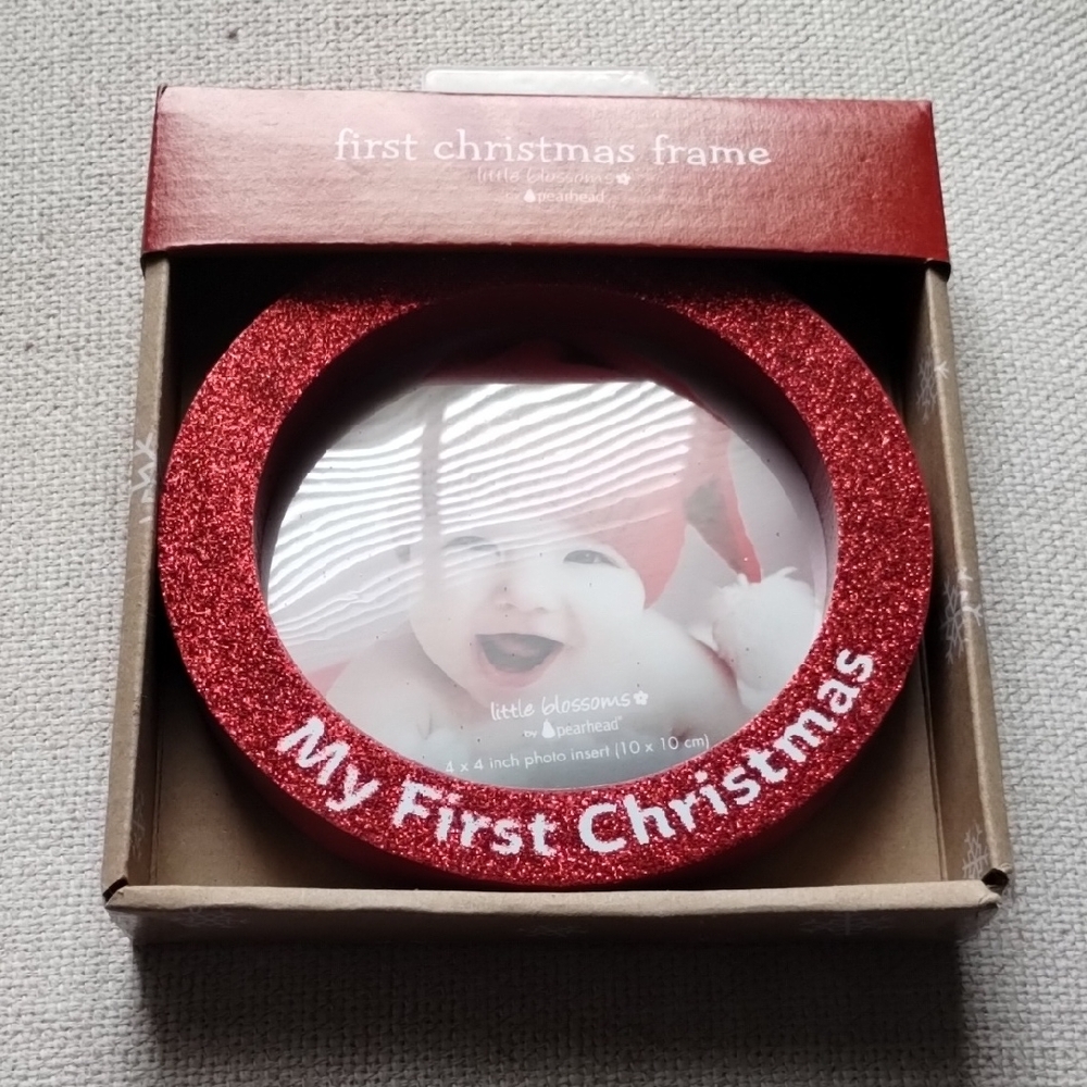 Pearhead Red Glitter First Christmas Frame